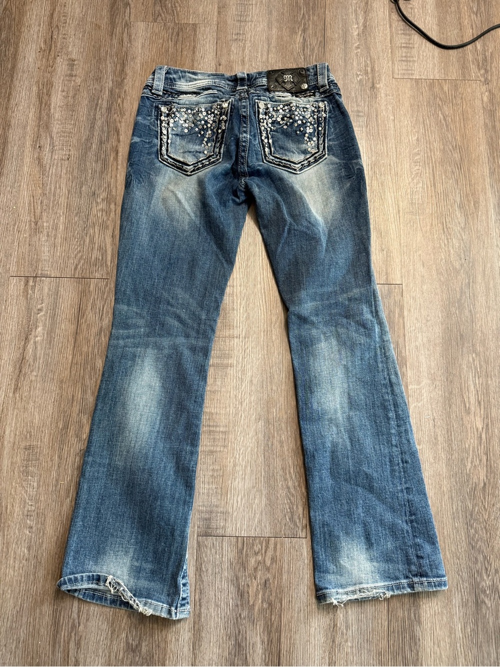 Miss Me Y2K Rhinestone Sequin Bootcut Jeans